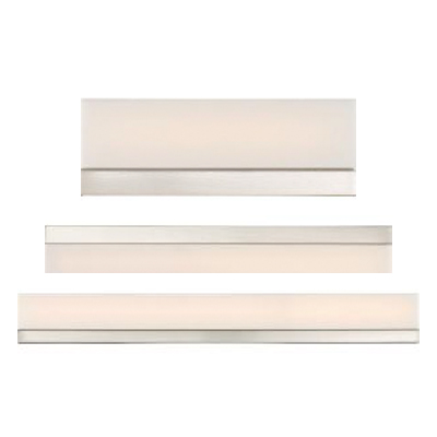 LL62-132X-LED, LL62-1327, LL62-1328, LL62-1329, LED, Vanity, Brushed nickel, White, Frosted, Diffuser,decorative indoor,DECORATIVE, INDOOR, DECORATIVE INDOOR, VANITY, WALL, LINEAR,Lightfair, Lightfair 2022